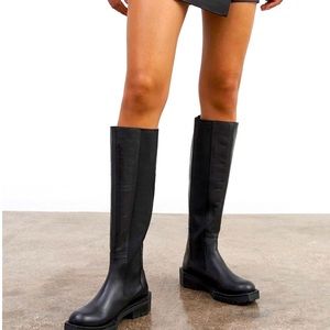 MARCELLA NY Carnegie Knee Hi Boot Black Leather US 11 EU 41 LIKE NEW!!